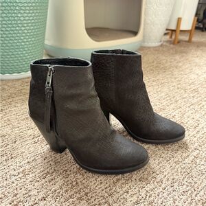 All Saints Textured Black Ankle Booties